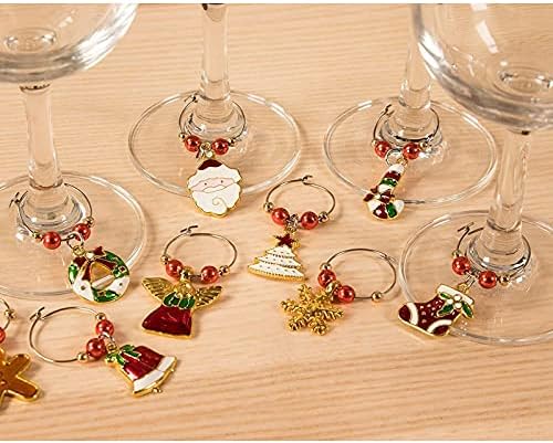 Juvale Christmas Wine Glass Charms, Markere Pentru Băuturi