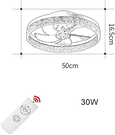 XLBHLH Camera de zi LED 3 Culoare Ventilator de tavan Ventilator Lumina de tavan fără zgomot cu ventilator Funcție de sincronizare