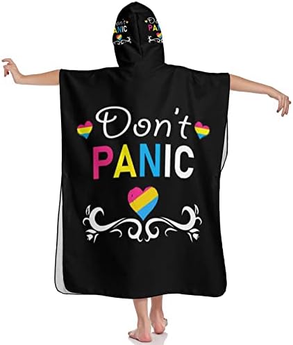 WEEDKEYCAT nu intrați în panică Pansexual LGBT Pride prosop cu glugă pentru copii baie moale prosop de pluș cu glugă pentru