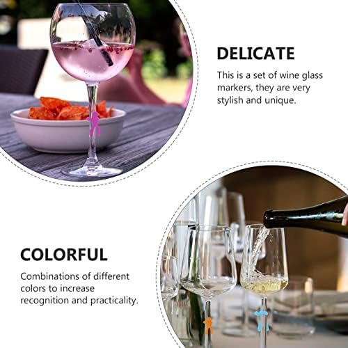 Etichete Decorative Markere din sticlă din silicon etichete de băut: 12buc amici de băut Charmers de vin reutilizabil pahar