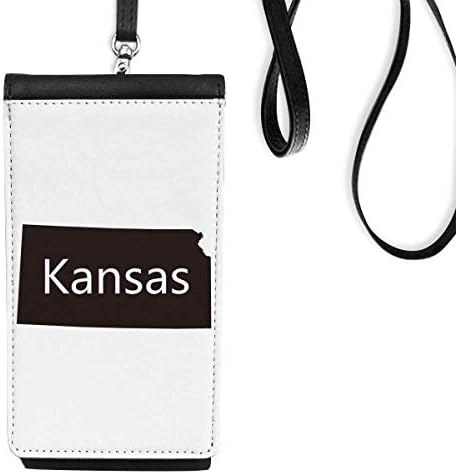 Kansas America SUA harta conturului telefonului portofelul de portofel agățat pungă mobilă pungă neagră buzunar