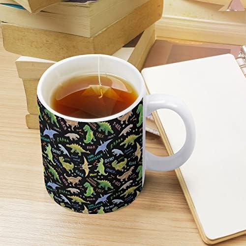 Drăguț desen animat Dino imprimare Cana cafea pahar ceramice ceai ceașcă amuzant cadou pentru birou acasă femei bărbați 11