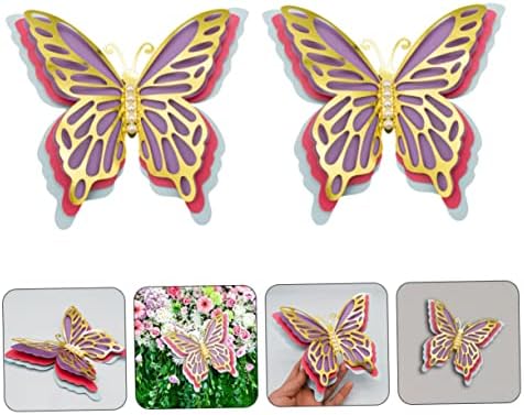 Abaodam 2pcs Party Decoration Butterfly Ornamente vintage Vintage Autocolant Decor Fluturi Autocolante Pepinieră Decorațiuni