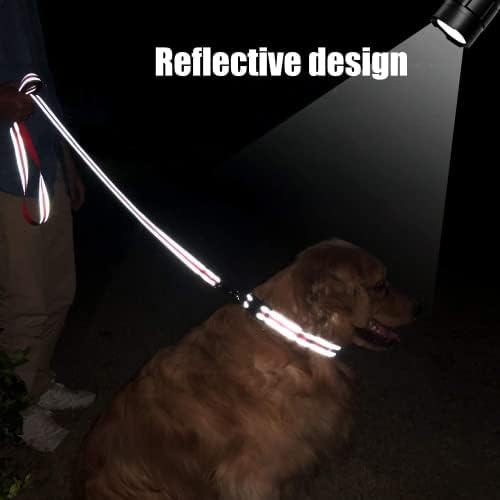 Funtags 4ft Lesh pentru câine reflectorizant cu mâner captusit moale pentru antrenament, plumb de mers pentru câine mare și