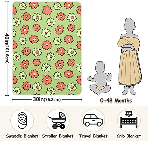 Swaddle Blanket Flori Flori Grădinărit Bumbac floral pentru sugari, primire pătură, pătură moale ușoară pentru pătuț pentru