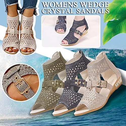 Sandale Masbird pentru femei Sandale de vară casual pentru femei scobite cu fermoar sandale cu curea de glean