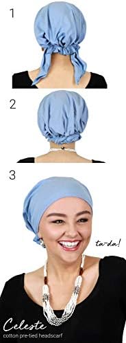 Pălării eșarfe și mai mult eșarfă de cancer de la chimio de cap de cap 50+ UPF Protecție solară Pre -legată Capac de cap