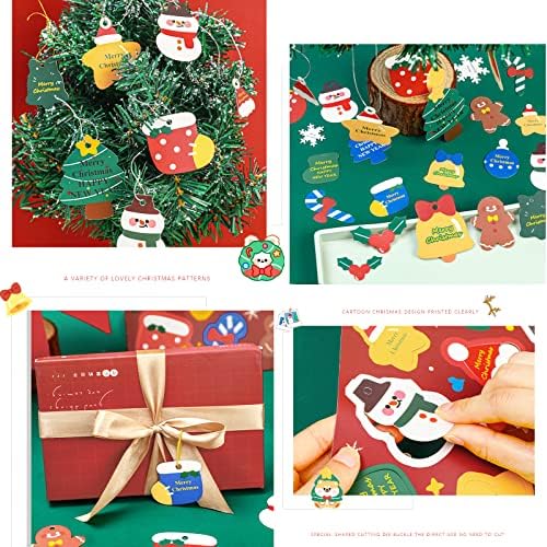 Etichete cadou de Crăciun de 280 pc cu coarde de hârtie de Crăciun Etichete agățate Nume LABLE PENTRU AFECTĂ ÎNTREPRINDERI