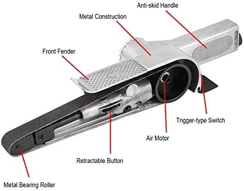 Xucus Best 15000RPM 20mm Pneumatic Pneumatic Belt Sander Sander Glisher Machine -Tool -