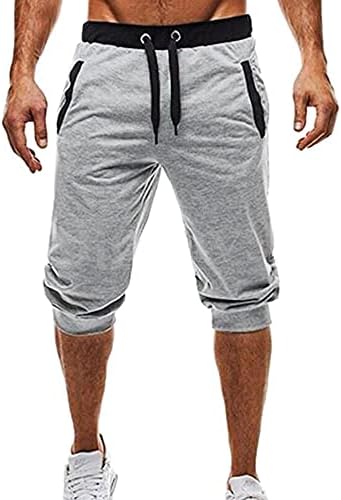 Pantaloni scurți de jogging akimpe pentru bărbați, sportul casual elastic elastic culturism întins din bermuda pantaloni scurți
