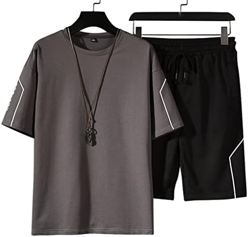Tricou masculin Mmllzel și set scurt pentru masculin vara casual blaturi cu mânecă scurtă și pantaloni de pantaloni sportul