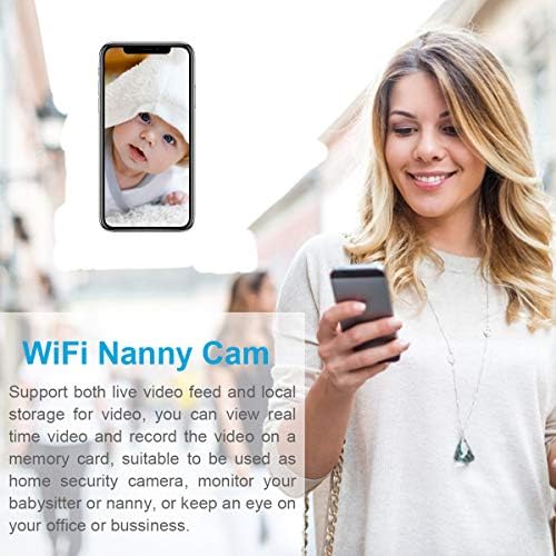 NEWWINGS WiFi Hidden Spy Camera Detector de fum cu viziune nocturnă și detectare a mișcării, Nanny CAM Cameră de securitate