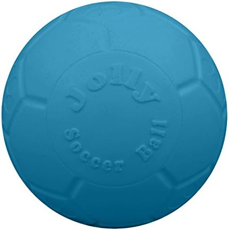 Jolly Animalele de companie cu minge de fotbal medie, jucărie pentru câini care se leagă plutitor, diametru de 6 inci, albastru