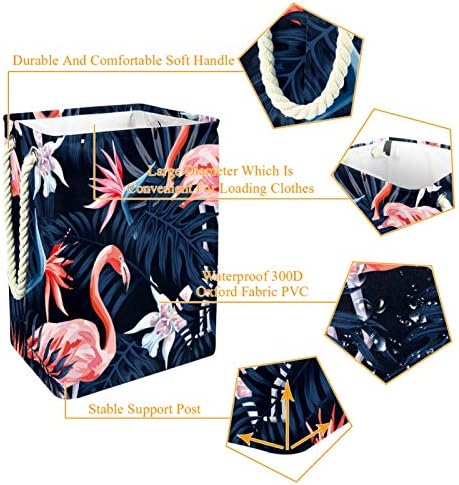 Inhomer Tropical Flamingo Palm spălătorie mare împiedică haine pliabile impermeabile coș pentru îmbrăcăminte organizator de