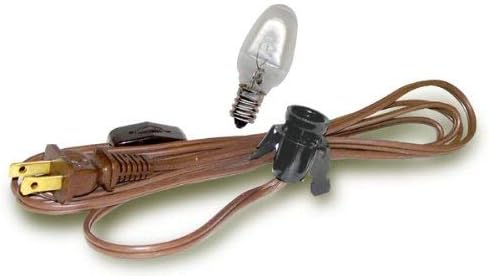 Set de cabluri de iluminat National Artcraft 6 ' cu priză Clip-in, Comutator rotativ și bec 7-1/2W