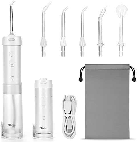 Flosser de apă fără fir H2OFLOS, irigator oral portabil, pick de curățare a dinților dentari pliabili, reîncărcabil USB-C pentru