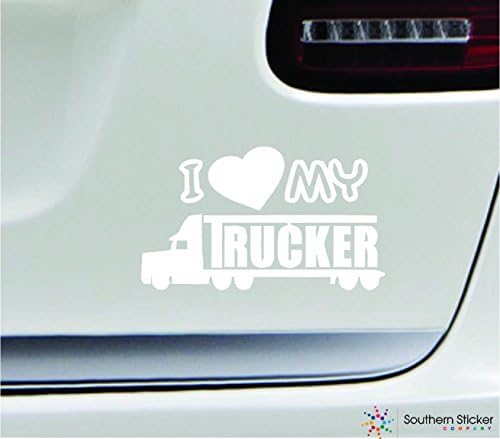 Am inima mea camionagiu 3.9x6. 6 Alb camion vehicul simbol dragoste umor America Statele Unite culoare autocolant Stat Decal