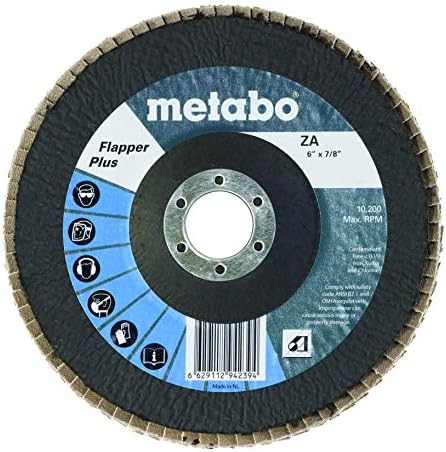 Metabo - Aplicație: Oțel/Oțel inoxidabil - 6 Flapper Plus 80 7/8 T27 Fibră de sticlă, Discuri de clapetă - Flapper Plus - Zirconia