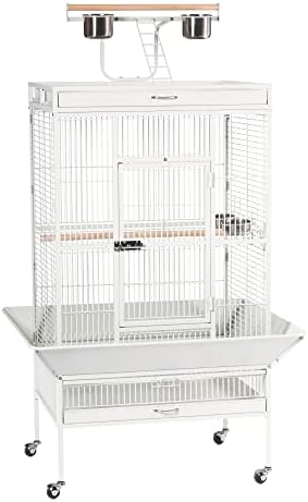 Prevue Hendryx 3151C Produse pentru animale de companie din fier forjat Selectați cușcă pentru păsări, alb, 18 '' x 18 '' x