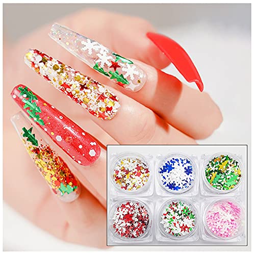 Sequins de unghii de Crăciun culori neregulate cu unghii cu unghii decorare unghii corp de vacanță machiaj bricol