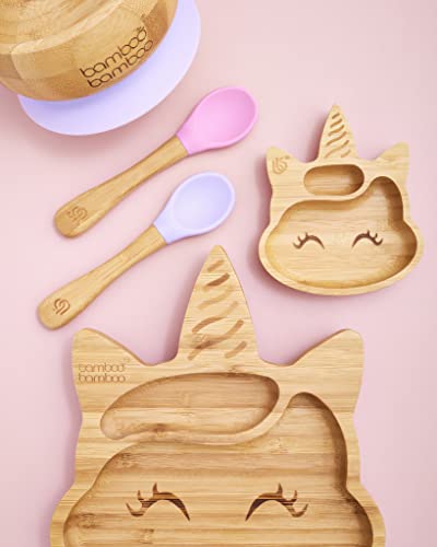 Bamboo Bamboo ® linguri de hrănire pentru bebeluși cu sfaturi moale de silicon curbate pentru copii mici și sugari
