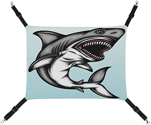 Mini hamac de rechin alb -negru pentru animale de companie, pat moale pentru animale de companie, cu curele reglabile și cârlige