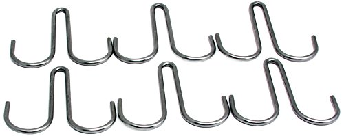 Încarcă un cârlig twin, set de 6, folosiți cu rafturi pentru oțel, oțel ciocanit