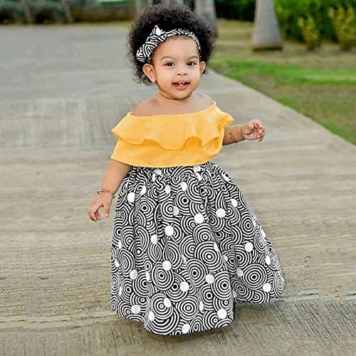 Fete de dimensiuni 7 ținute fustă pentru copii africani rochii umăr prințese set de copii mici