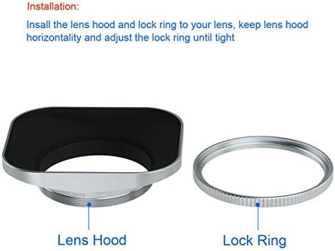 Hood pentru lentile cu șuruburi metalice de 46mm pătrat pentru Leica Summilux-M 35mm f/1.4 50mm F1.4 E46, sumlarit-m 90mm f/2.5