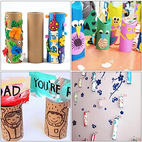 Wakauto pentru copii Crafts Cardboard alb 20pcs tuburi de hârtie bricolaj Tuburi de carton rotund tuburi de hârtie neterminate