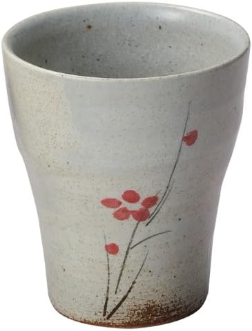 丸 伊 製陶 shigaraki Ware Hechimon Cupa ceramică, flori roșii, alb