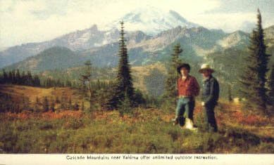 Munții Cascade, carte poștală din Washington