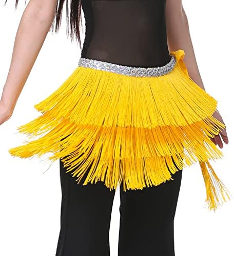 Wuchieal Belly Dance Dance Hip Eșarfă Trigle Triunghi Tassel Eșarfe de șold Fustă Costum de dans din burtă