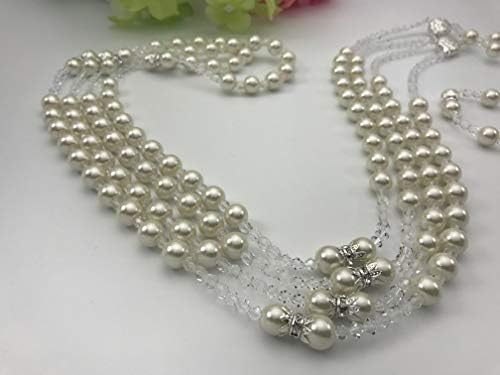 Perle de fildeș făcute manual nuntă Lasso Accente placate de argint/Lazo de Bodas En Perlas Beige
