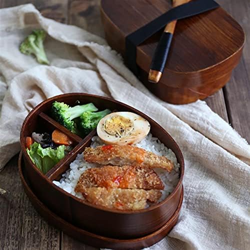 Yuzzzi Bento Cutie de prânz pentru adulți set cutii de prânz din lemn