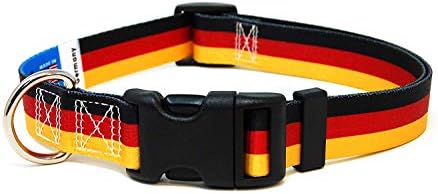 Guler de câine german | Steagul german | Cataramă cu eliberare rapidă | Fabricat în NJ, SUA | Pentru câini în plus mici