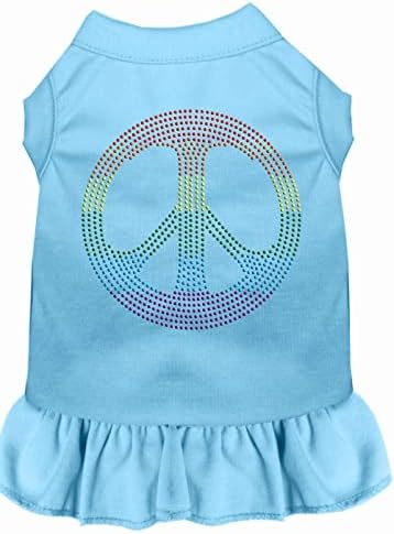 Mirage Pet Products 57-18 4xbbl Blue 4 Rhinestone Rainbow Peace Pace Rochie, 4x-mare