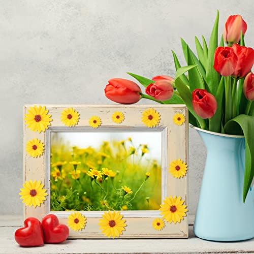 100 de bucăți flatback din rășină Flori de margarete minuscule Daisy Decorvelllment Epoxy Charms Decor pentru coroană de bricolaj