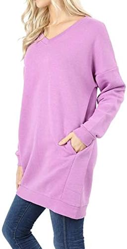 MIXMATCHY Femei Casual Casual Casual Calk-Track Pulovere cu Tunică de pulover Fit Fit