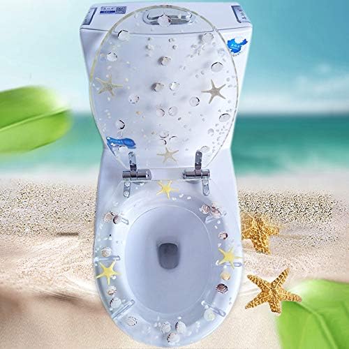 Capacul scaunului de toaletă rășină Transparent Starfish Shell Model Design V/U/O de tip O/O universal-închidere universală