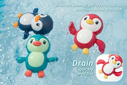 Duckboxx XX Wind-Up Bath Jucării Pachete: Turtle de mare înot și pinguin pentru copii 18m+