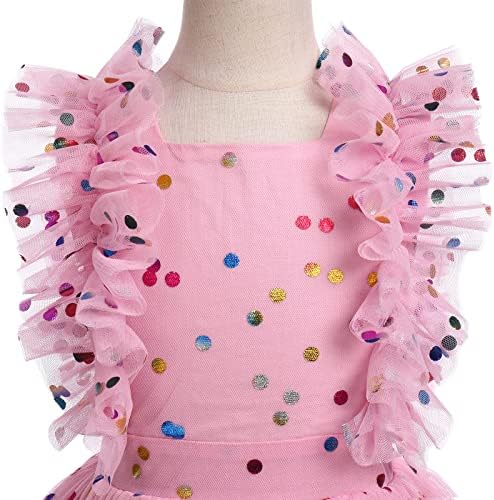 Copii pentru fete confetti prințesă rochie cu mânecă cu mânecă boho prăjitură smash shot twisfit 3-10t