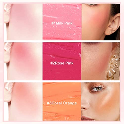 Fard de obraz cremă Stick cu perie fard de obraz lichid fard de obraz roz fard de obraz lichid ușor de utilizat, 2 în 1 fard