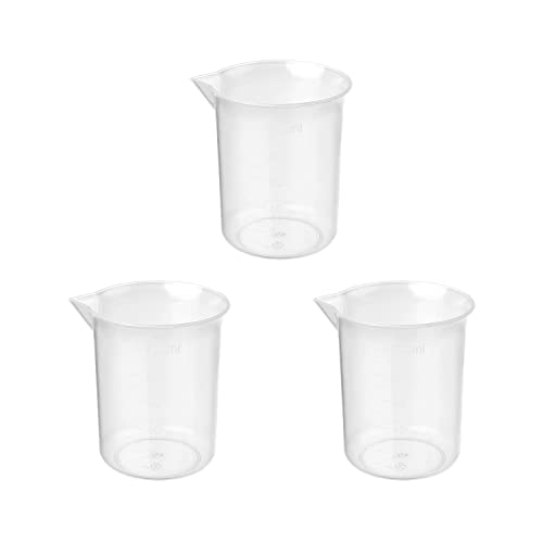Othmro 3pcs 100ml Cupa de măsurare PP plastic gradat Beaker Clear Scale cupe plastic gradat cupe lichide de măsurare amestecare