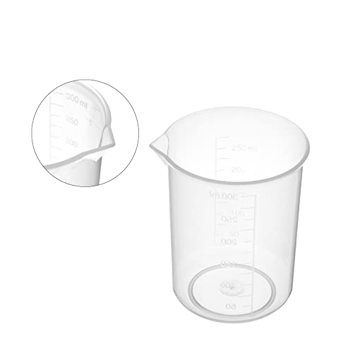Bettomshin 2 buc 250 ml cupe de amestecare a rășinii, pahar de măsurare din plastic PP cu formă redusă, pahare de măsurare
