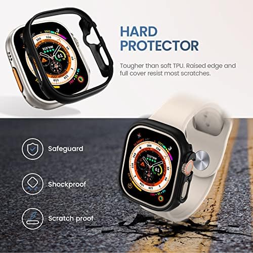 [4pack] Tensea pentru Apple Watch Ultra Case 49mm Accesorii [Fără protector de ecran], Iwatch Hard PC Cover de protecție pentru