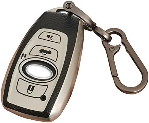 Qixiubia pentru Subaru Key FOB Cover cu cheie fără cheie Smart Cheie, cu brelocul potrivit pentru Subaru Forester Outback Brz
