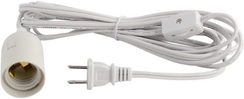 Priză bec ABI E26 la adaptor cablu de alimentare cu curent alternativ SUA cu 2 puncte cu comutator de pornire/oprire, Cablu
