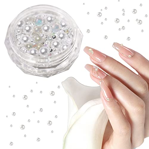 Pearl de unghii de dimensiuni rotunde de balet mixte cu unghii cu unghii cu unghii multifuncționale machiaj pe perle decorare