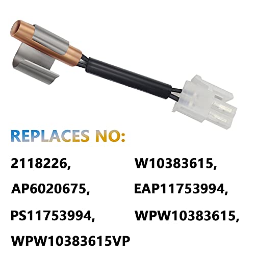 Sikawai W10383615 termistor frigider cu clemă potrivită pentru frigiderul Whirlpool înlocuiește Wpw10383615vp 2118226 AP6020675